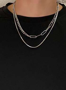 tend titanium steel does not change color double chain neckl