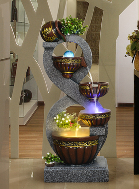 家居客厅欧式会所流水喷泉加湿景观招财办公水系阳台简约雾化摆件