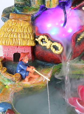 财源滚滚招财猫摆件电动摇手开业假山风水轮店铺开业创意礼品