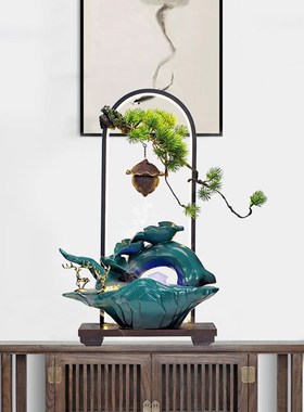 新中式招财生财流水摆件家居客厅桌面喷泉景观装饰办公室开业礼品
