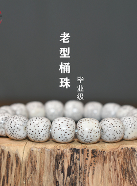 海南月朗星稀星月菩提毕业级手串素珠单圈大留白正月老型桶珠手链