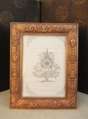 精美钢模镀金不褪色n不开裂藏式八吉J祥相框 五妙物 八宝相框