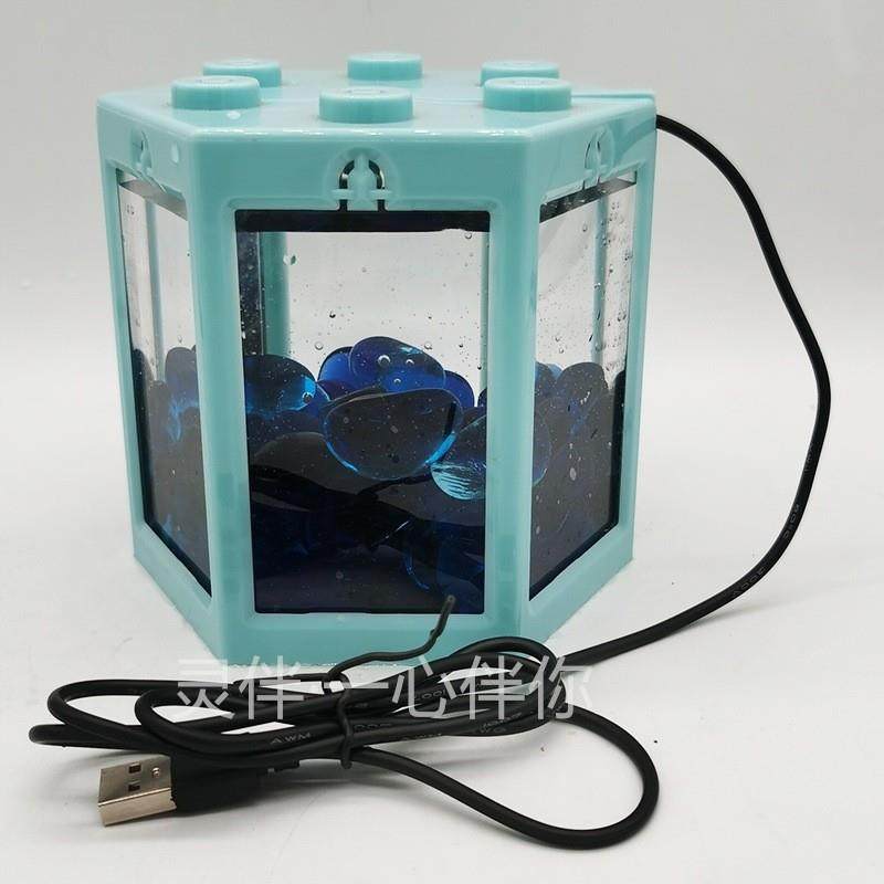 适配泰国生态懒人斗鱼缸迷你小型创意办公室usb鱼缸宿舍桌面小缸,淘宝优惠券,粉丝福利购,淘宝优惠卷