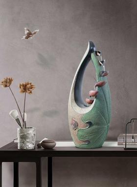 创意新中式茶桌流水摆件客厅茶室桌面水景观办公室循环水装饰摆设