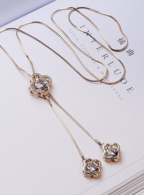 百搭胸前毛衣链子长版脖子项链挂件洋装配饰女夏季衣服挂饰七夕