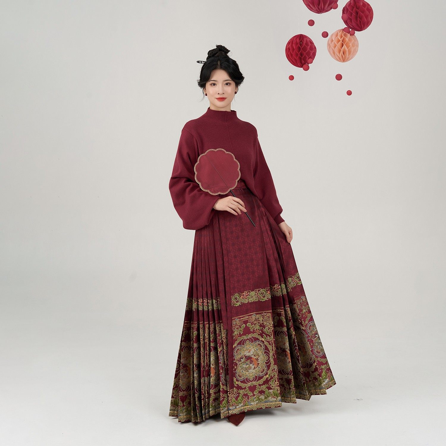 织造司原创明制汉服【女娲补天】长褙子半高领毛衣织金妆花马面裙,淘宝优惠券,粉丝福利购,淘宝优惠卷