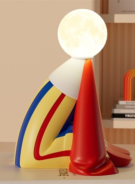 多巴胺网红艺术创意台灯摆件氛围A感小夜灯床头柜装饰乔迁生日礼