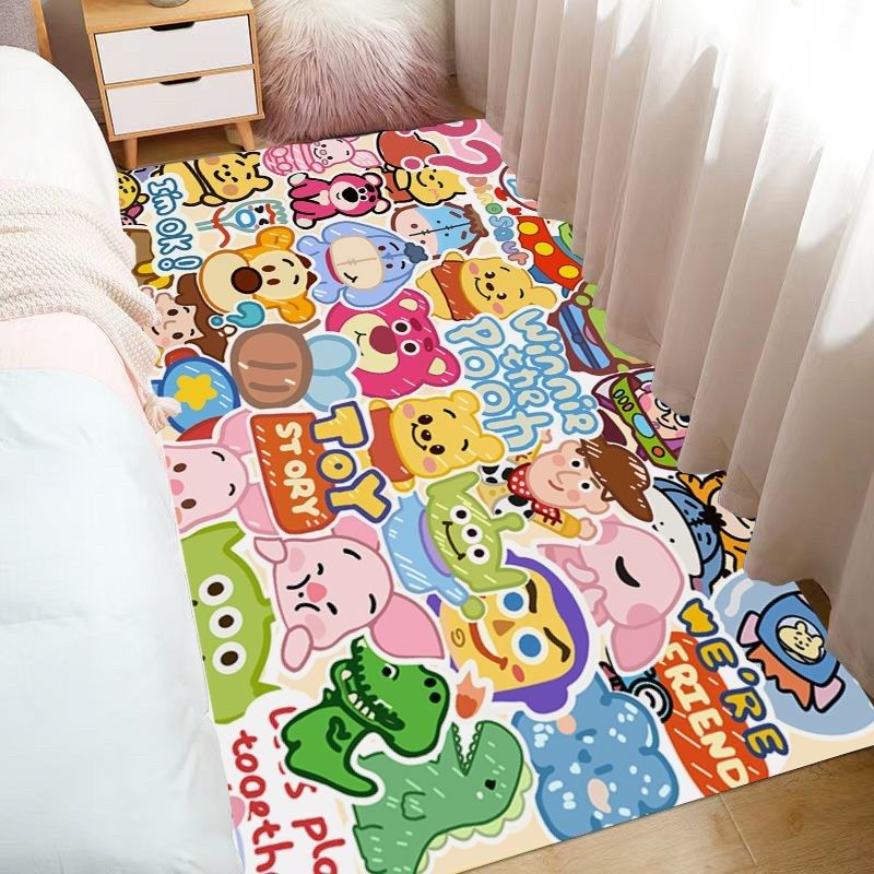 ins风可爱卡通大面积满铺床边毯网红儿童房地毯家居入户门吸水垫,淘宝优惠券,粉丝福利购,淘宝优惠卷
