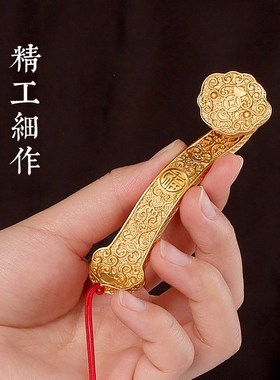 黄铜如意招财摆件开业大吉家居客厅新房J乔迁礼物书房玄关酒柜装