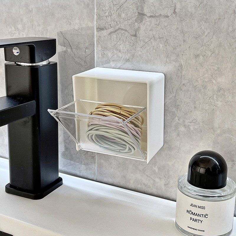 卫生间置物架墙上免打孔q化妆品收纳盒化妆棉棉签发夹头饰储物盒,淘宝优惠券,粉丝福利购,淘宝优惠卷