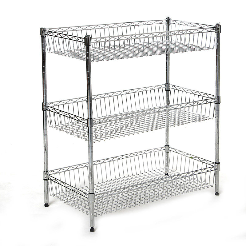 厨房置物架收纳j架水果蔬菜架子不锈钢色菜架层架放菜篮子轮子,淘宝优惠券,粉丝福利购,淘宝优惠卷