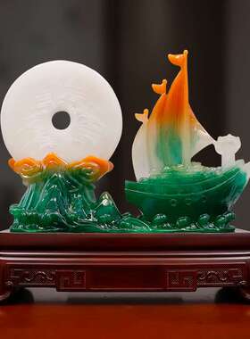 一帆风顺船摆件开业乔迁礼品办公室桌面装饰摆设顺风顺水帆船工艺