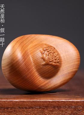 新疆包邮天然崖柏招财元宝手把件桌面财运亨通招财进宝财源滚滚文