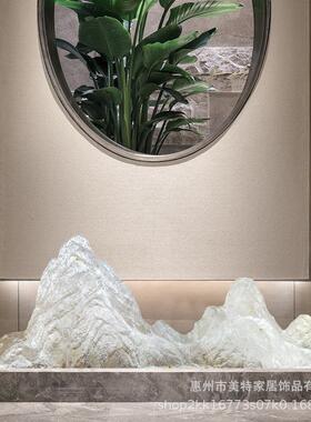 现代创意透明冰山雕塑摆件酒店售楼处样板间别墅树脂假山软装饰品