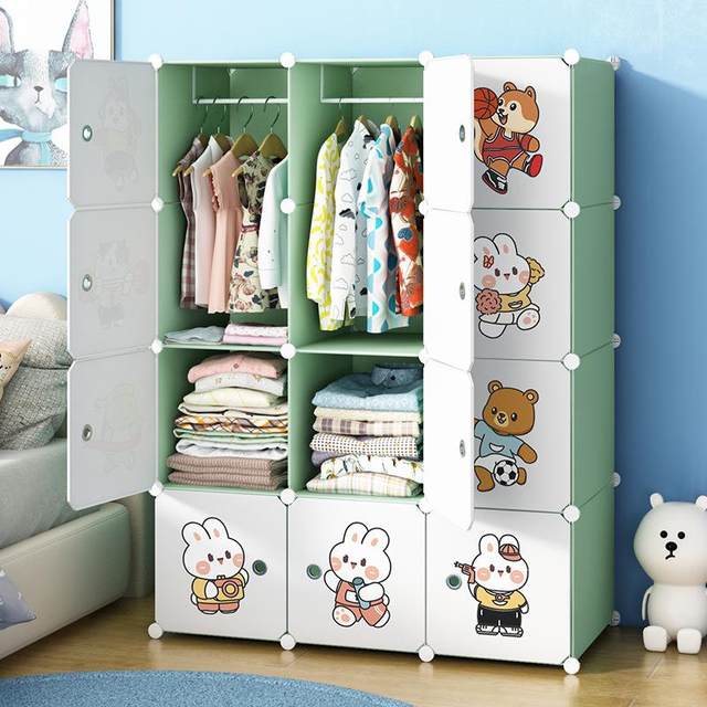 Children's wardrobe cartoon children simple economical boy girl assemble storage storage cabinet baby baby wardrobe