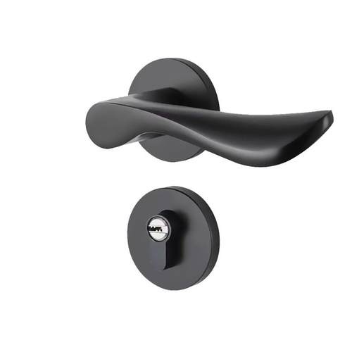 黑色卧室门锁室内门把手家用静音房门锁分体磁吸锁木门锁锁具房间 - 图3