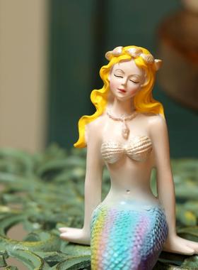 创意美人鱼花园露台庭院装饰装饰品游泳池阳台布局树脂工艺品桌面