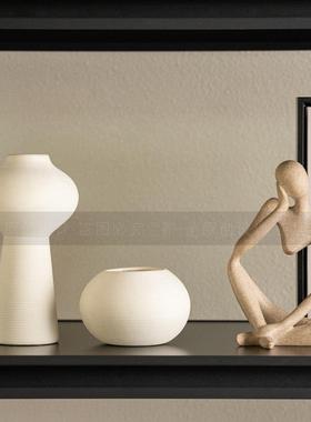 2025侘寂风客厅新款酒柜电视柜摆件中古民宿酒店高级感开 放格摆