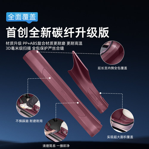 适用于小米YU7原配门槛条碳纤纹迎宾踏防踩后备箱后护板配件用品 - 图3