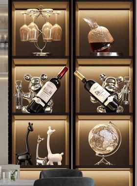 暴力熊红酒架摆件轻奢高档家居客厅餐边柜酒柜装饰品高级感软装