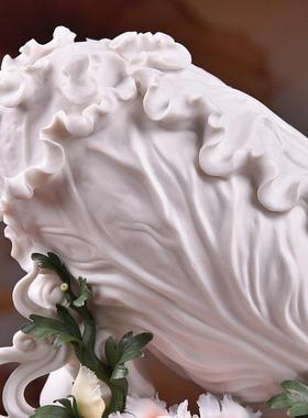 东方泥土《百财聚来》陶瓷白菜客厅装饰工艺摆饰新店开业乔迁礼品