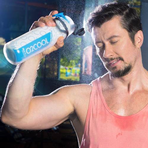 美国O2COOL喷雾水杯儿童学生夏季保冷杯运动健身户外可携式可喷水 - 图1