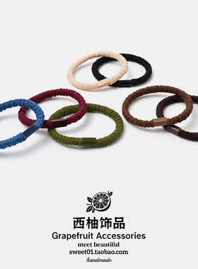 两根装韩系新款简约莫兰迪色皮筋