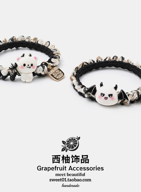 万圣节可爱卡通南瓜幽灵花边发圈