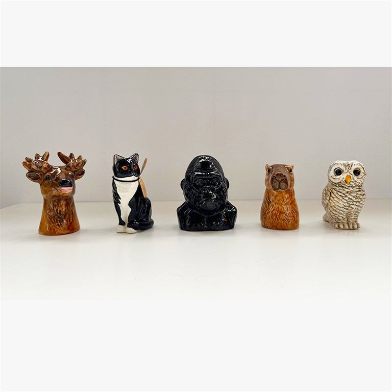 鹿槐行小物 陶瓷桌n面小摆件笔筒花器可爱小猫黑猩猩形状居家用品,淘宝优惠券,粉丝福利购,淘宝优惠卷