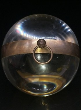 古玩古董复古钟表收藏西t洋座表水晶玻璃球机械表家居装饰品摆件