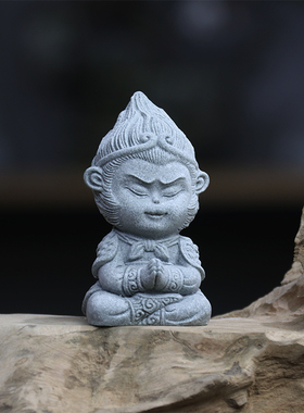 好货石头佛像摆件假山水景石佛鱼缸造景佛沉水小沙弥盆景上水石小