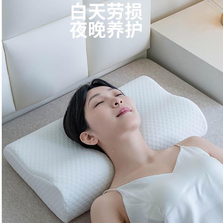 记忆棉枕头家用成MSF2024-人浪单人空学生太宿舍颈枕零压慢回弹海 - 图3