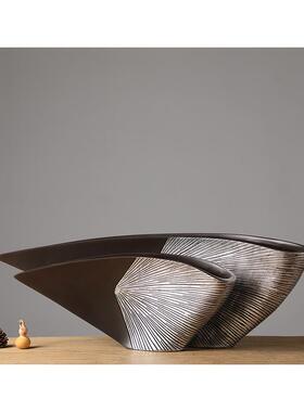 树脂厂家销售家居办公创意个性扇形花瓶桌面摆件