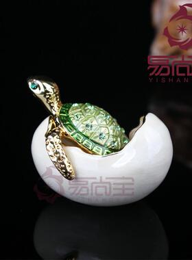 外贸热销金属工艺品珐琅彩摆件创意网红轻奢海龟小小礼品轻奢风