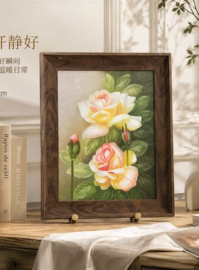 《月季絮语油画》系列二/38*48布面客厅玄关艺术油画治愈系挂画田