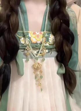 新中式国风汉服璎珞背云马面裙配饰明制流苏吊坠命锁项圈日常百搭