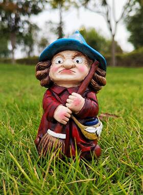 独立站万圣节魔法女巫雕塑树脂工艺品小摆件万圣装饰家居装饰女孩