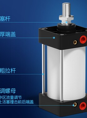 SC标准气缸小型大推力气动大全带磁40/50/63/80X25X100X150X160-S