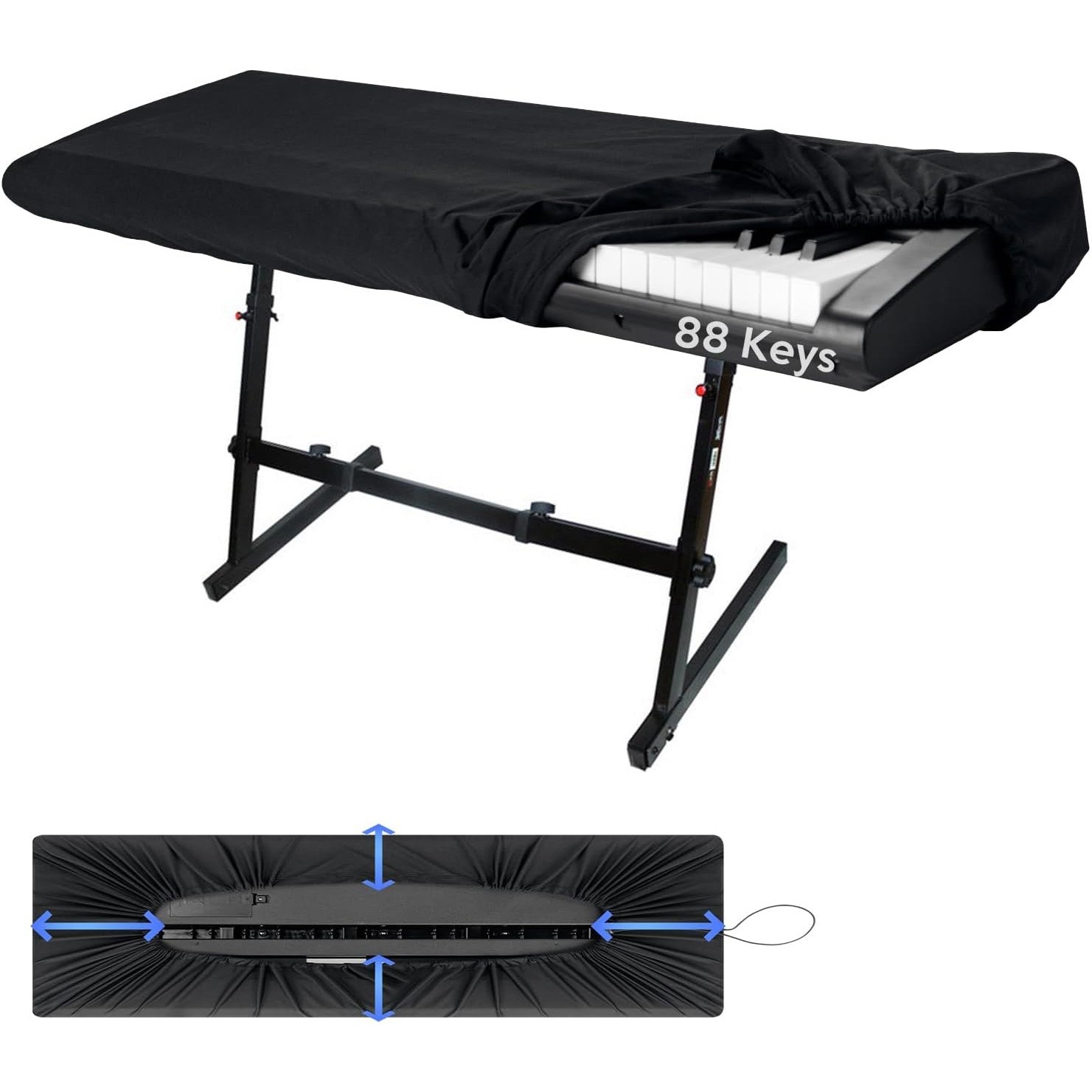 跨境热卖88键钢琴键盘电子琴带松紧带抽绳锁防灰尘耐用保护弹性罩,淘宝优惠券,粉丝福利购,淘宝优惠卷
