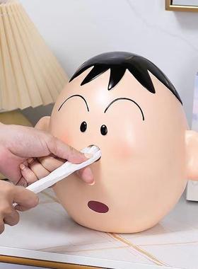 阿呆纸巾盒壁挂式免打孔创意可爱卡通卫生间厕所抽纸盒客厅卷纸筒