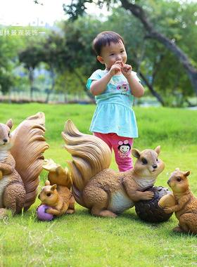 别墅花园庭院装饰户外园林雕塑仿真动物松鼠土拨鼠摆件树脂工艺品