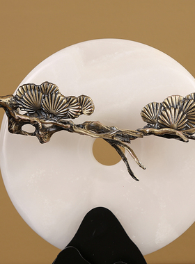 极速新中式天然玉石平安扣招财摆件玄关酒柜客厅家居书房博古架装