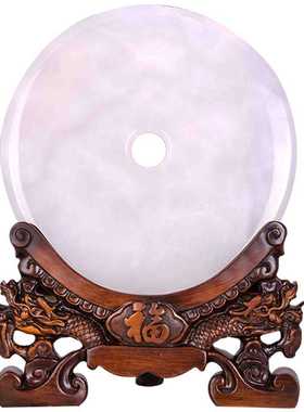 高档中式玉石平安扣摆件乔迁送朋友新家暖房礼物客厅家居家庭桌面