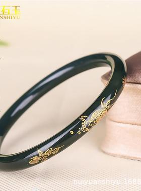 手镯和田玉新疆青玉玉镯方条女天然子玉石款拍卖青送细捡漏塔