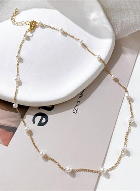 Fashion pearl clavicle chain inlaid Pearl Choker Necklace