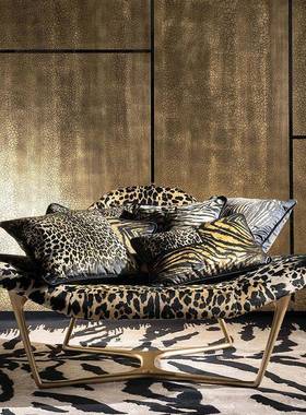 意式轻奢设计师家用沙发椅现代简约别墅客厅扶手椅海星豹纹单人椅