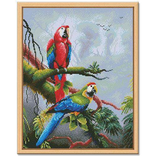 得艺43*54cm加宽加厚带框钻石画现代简约动物小鸟系列装饰挂画,淘宝优惠券,粉丝福利购,淘宝优惠卷