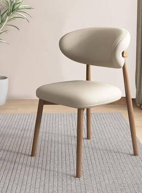 意式极简轻奢餐椅家用现代设计师款靠背椅子北欧简约化妆凳子