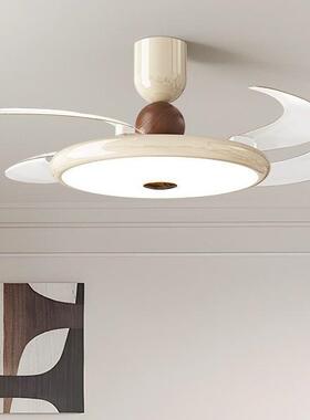 全光谱奶油风风扇灯2025年新款护眼隐形电扇灯智能一体吊扇餐厅灯