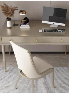 美式轻奢实木家用书桌现代简约小户型香槟金写字台电脑桌工厂直销